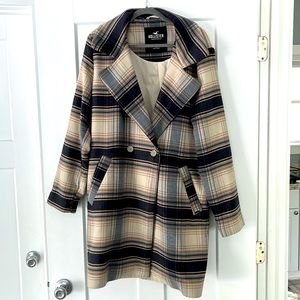 Hollister peacoat, multicolored, size Large